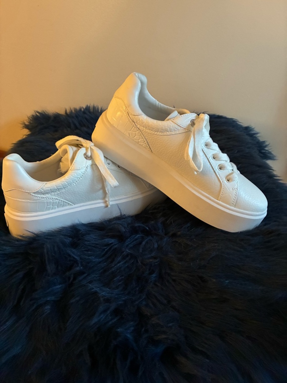 Michael Kors White Platform Sneakers